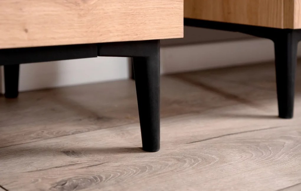 Skrinka 2-dverová Nola, dub artisan/čierna