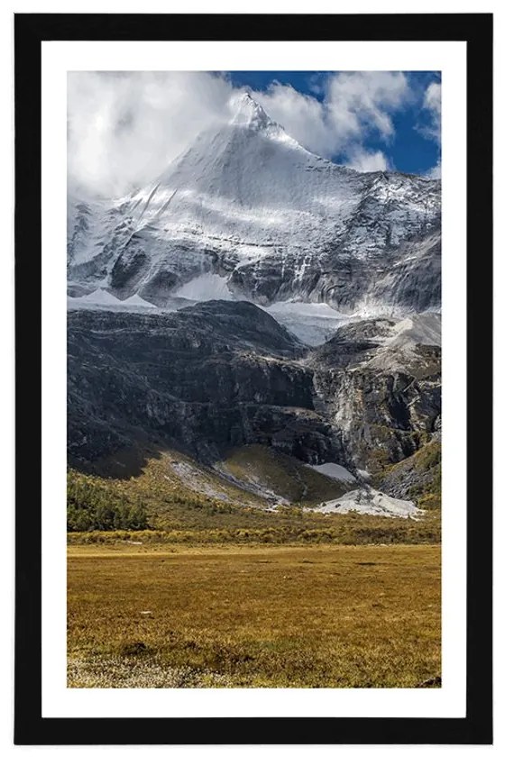 Plagát s paspartou majestátna horská krajina - 60x90 silver