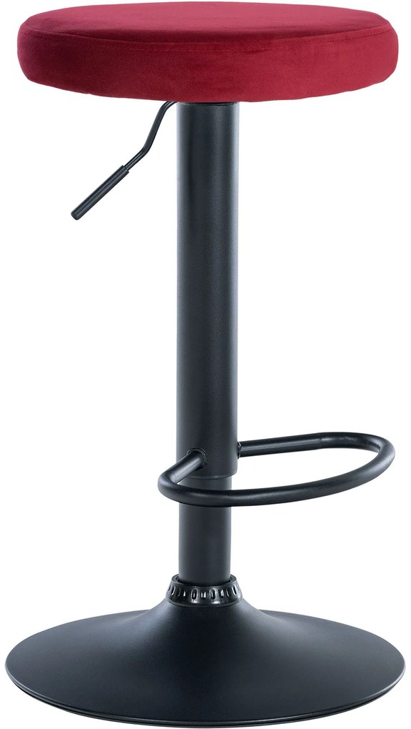 Barová stolička Ponte - zamat, čierny rám - Červená