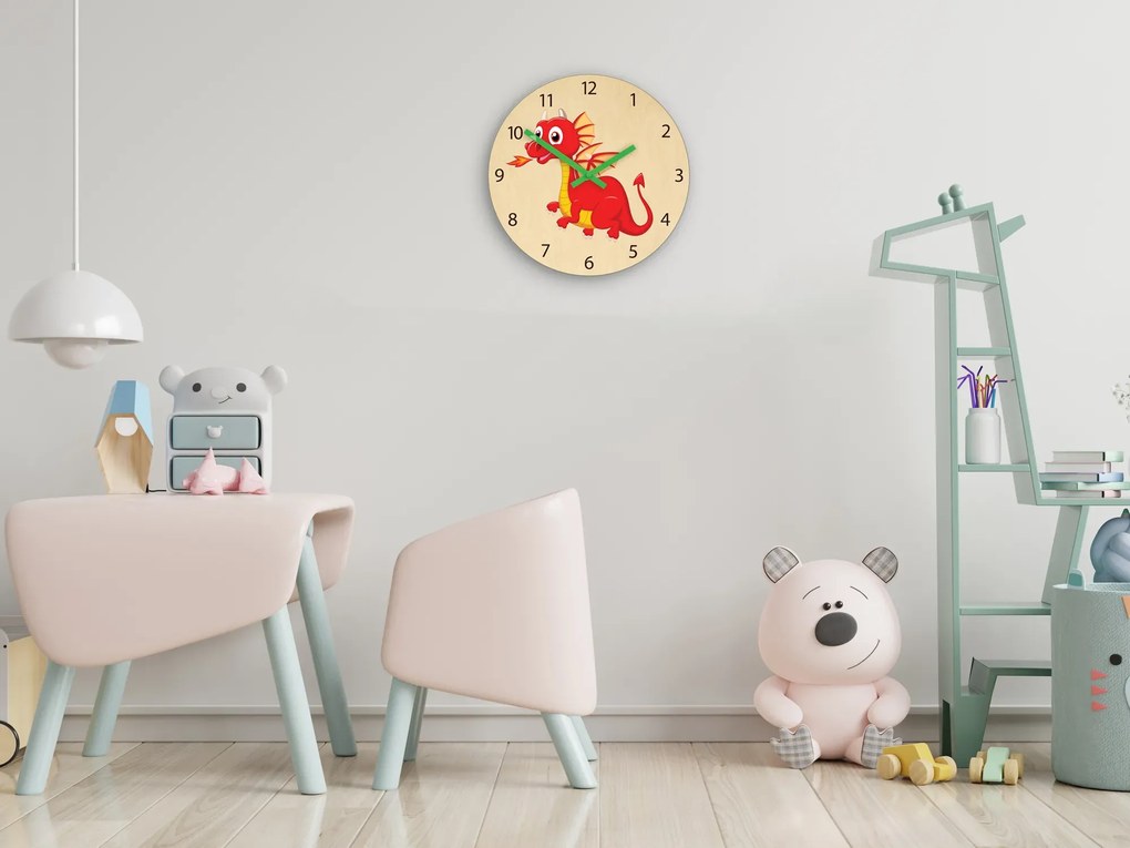Detské nástenné hodiny Ami Drak 30 cm viacfarebné