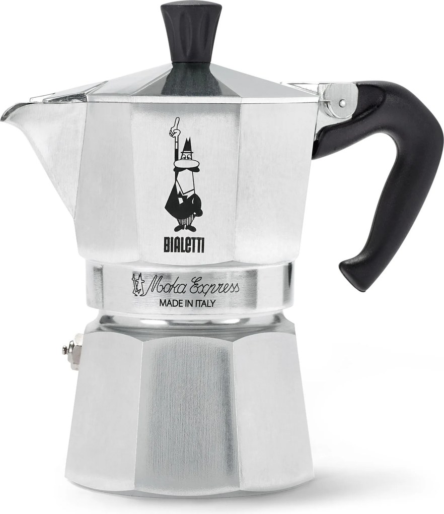 Kávovar na moka kávu Bialetti Moka Express, 130 ml, strieborný