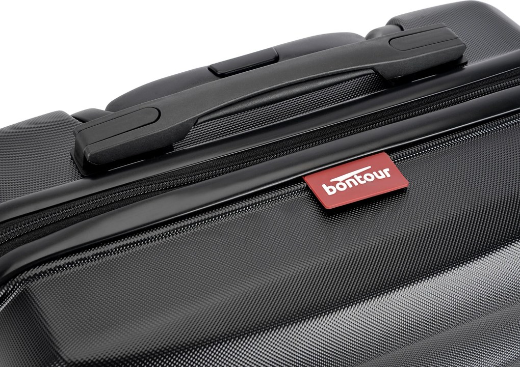 BONTOUR „Wave“ 3-dielna súprava kufrov s dvojitými kolieskami, s TSA zámkom, čierna