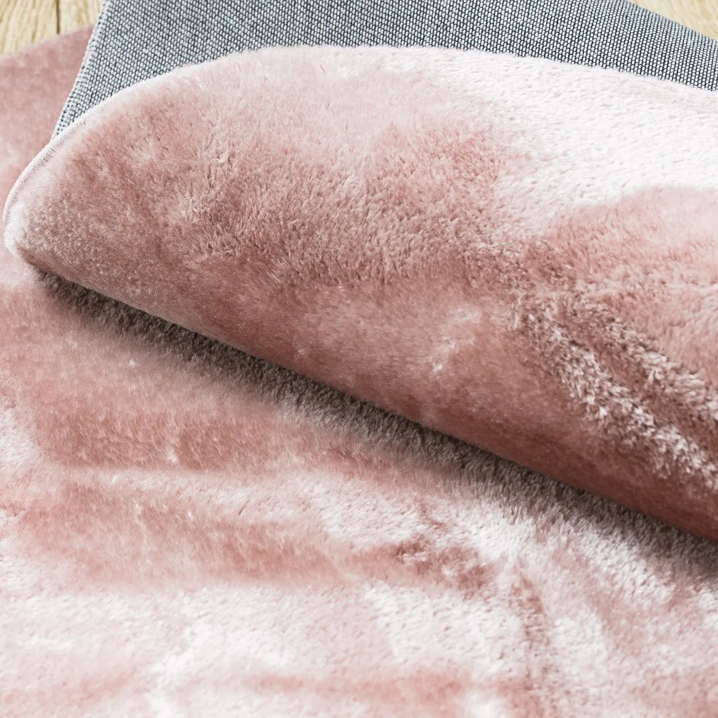 Dywany Łuszczów, Kusový koberec Visco Rabbit Pink 8 kruh, 160x160 (priemer) kruh, ružová, detská izba