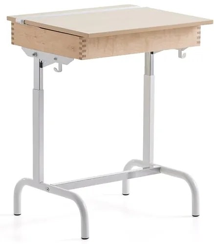 Školská lavica 188, vysokotlakový laminát, biela/bordová