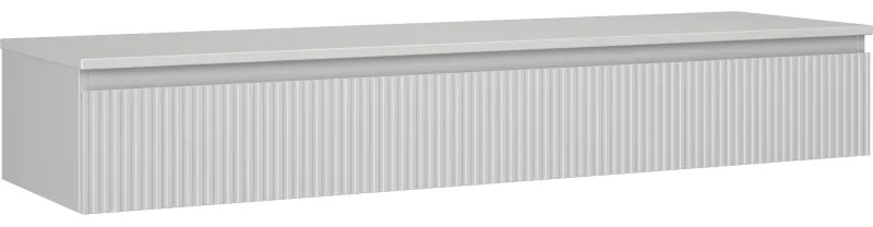 Mexen Rivel, kúpeľňová skrinka 160 cm s pracovnou doskou, 1 zásuvka, drážkovaná, matná sivá, 91A20-16023-1-BFC62