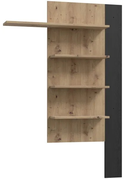 Nástenná polica INAR dub/čierna