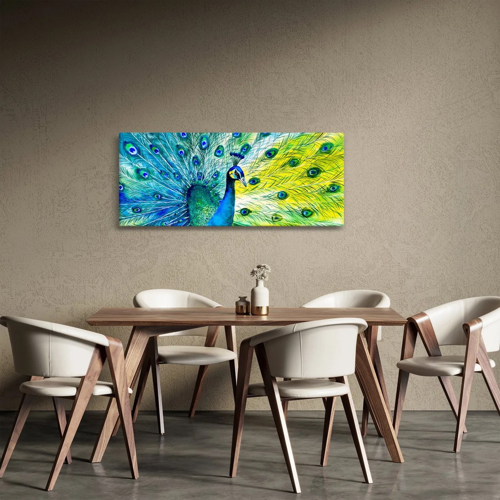 Obraz páva (120x50 cm)