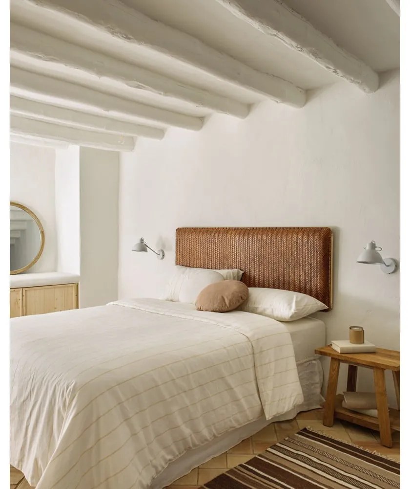 Hnedé kožené čelo postele 163x60 cm Natesa – Kave Home