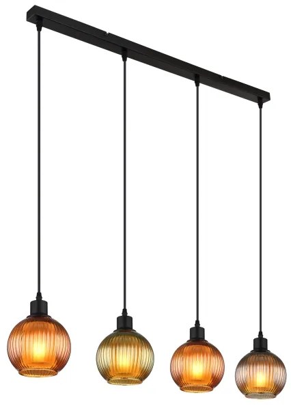 Globo 15638-4 - Luster na lanku ZUMBA 4xE27/25W/230V meď/zelená/modrá