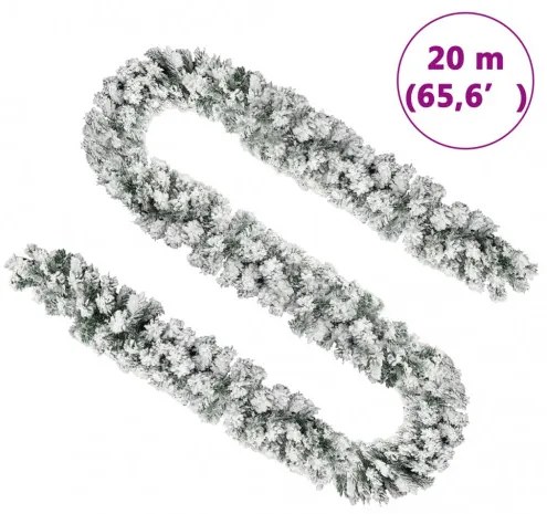 vidaXL Vianočná girlanda s LED a súpravou gulí zelená 20 m PVC-