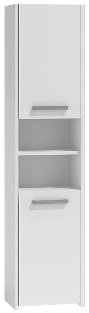 Kúpeľňová skrinka s regálom 40 cm biela