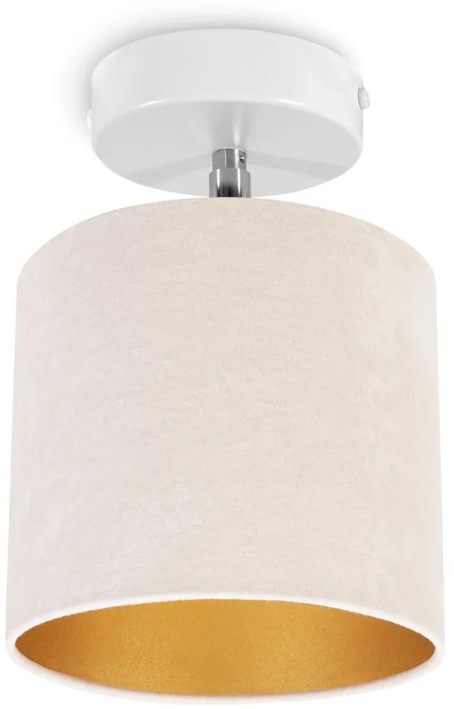 Bodové svietidlo Mediolan, 1x svetlobéžové/zlaté textilné tienidlo, (výber z 2 farieb konštrukcie - možnosť polohovania)