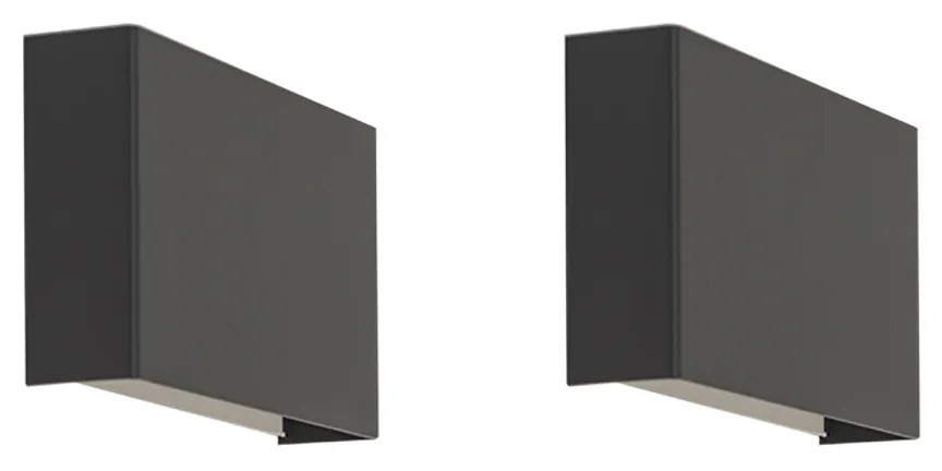 Sada 2 moderných nástenných svietidiel čiernych - Otan