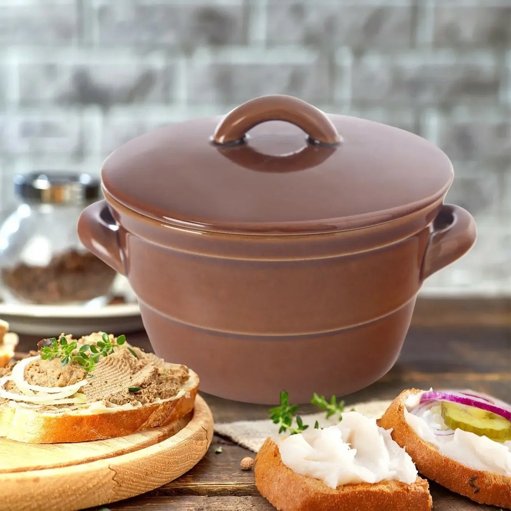 Orion Keramický hrniec na masť s vekom, 0,7 l, 0,7 l