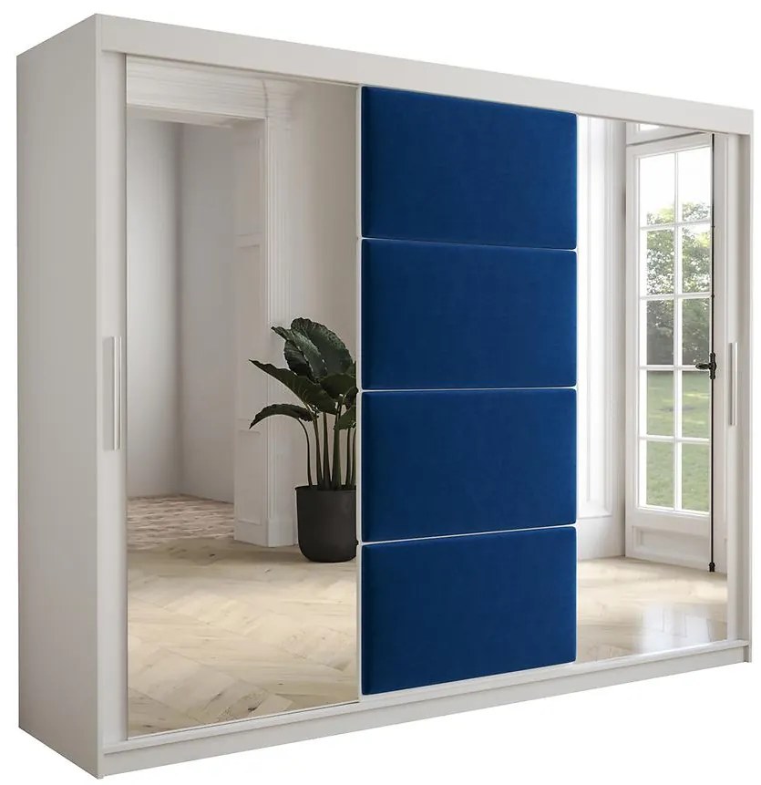 Skriňa Tapi 250 Biely/Modrá