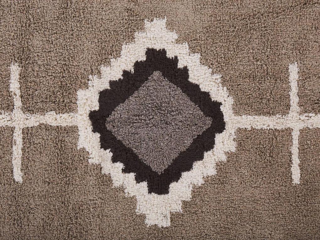 Bavlnený koberec 140 x 200 cm béžová/hnedá GEYVE Beliani