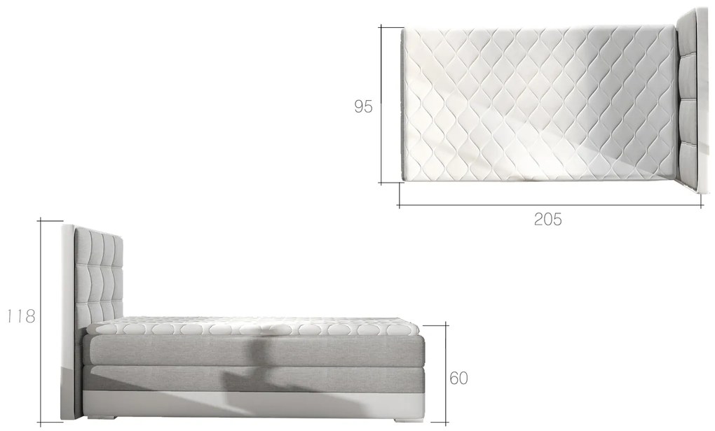 Moderná box spring posteľ Adria 90x200, žltá Roh: Orientace rohu Pravý roh