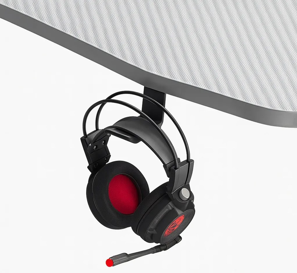 Herný stôl s podsvietením BG01 biely 140 cm