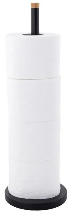 Erga príslušenstvo, zásobník na toaletný papier (4 rolky), čierna matná-hnedá, ERG-YKA-P.SP1-BLK-B