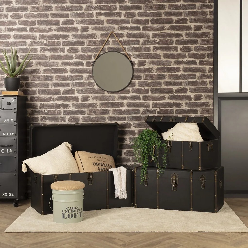 Závesné zrkadlo Round2, čierne