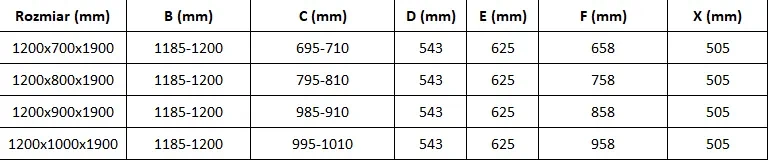 Mexen Omega, sprchovací kút s posuvnými dverami 120 (dvere) x 70 (stena) cm, 8mm sklo, čierny profil-číre sklo, 825-120-070-70-00
