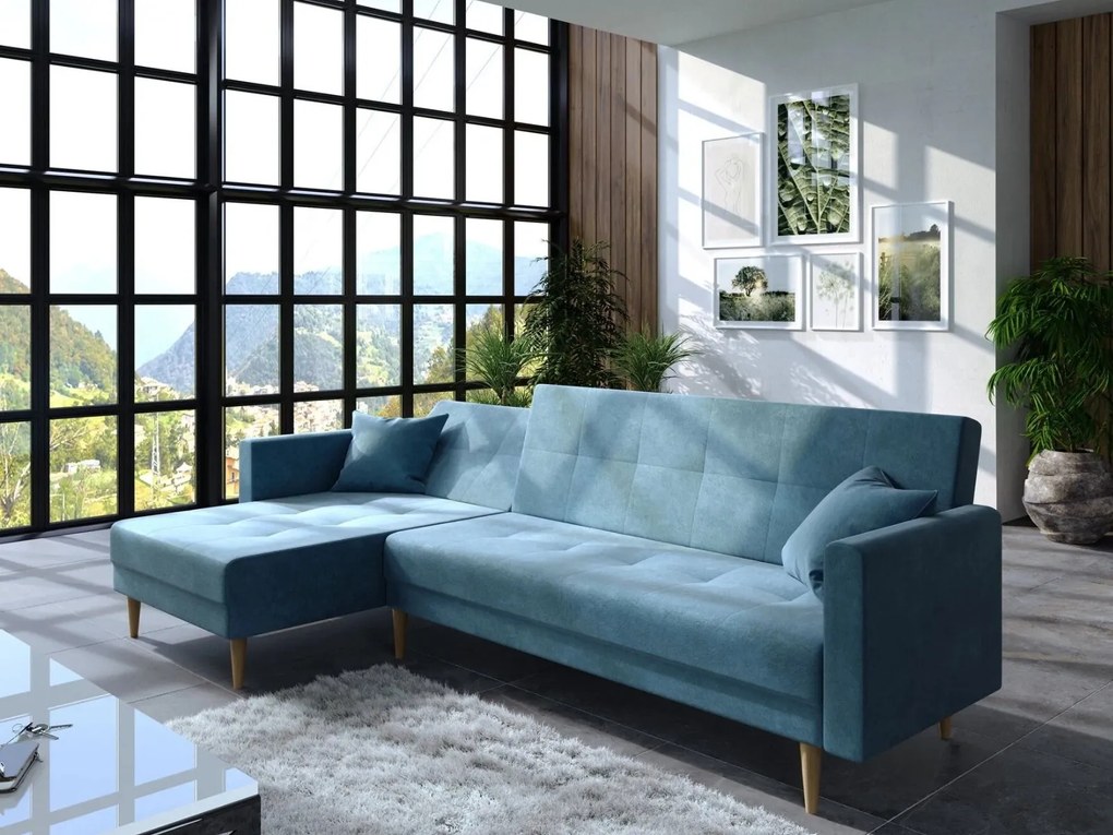 ROHOVÁ SEDAČKA NESTOR PRAVÁ - ĽAVÁ ZAMATOVÁ LÁTKA