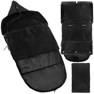 Spací vak s kožušinou na sánky SPRINGOS SB0044 - čierny