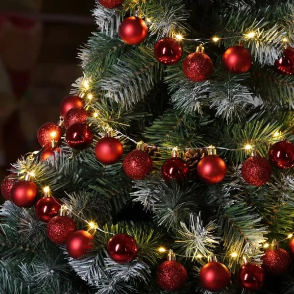 Vianočná svetelná reťaz s bankami 2m červená