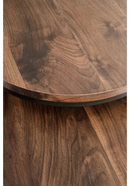 SADA 2x Konferenčný stolík OREO pr. 43/53 cm čierna/orech