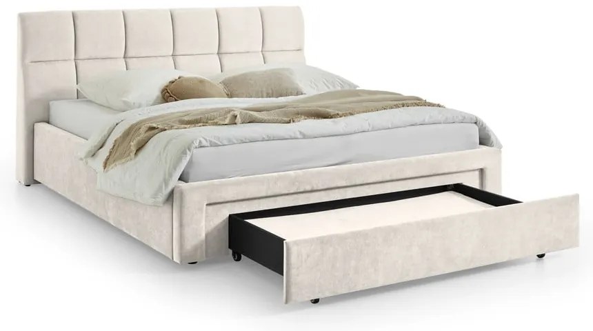 Béžová čalúnená dvojlôžková posteľ bez roštu 180x200 cm Canyon – Meise Möbel