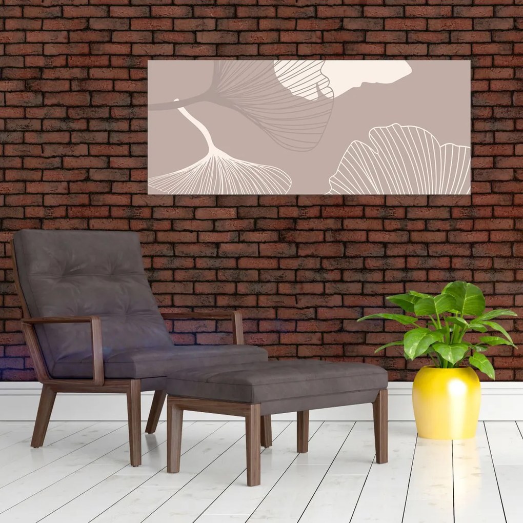 Obraz - Béžové listy N⁰1 (120x50 cm)