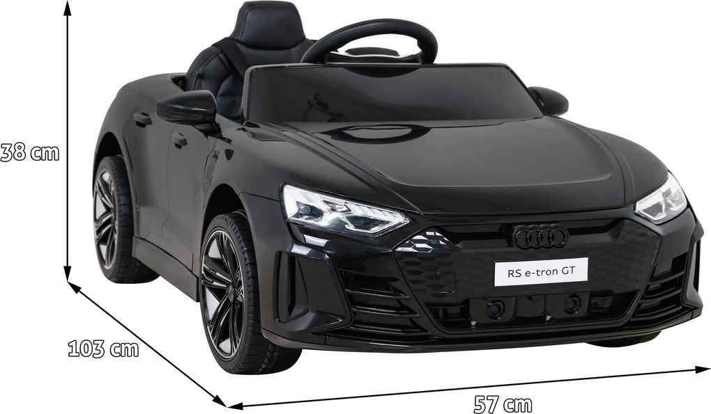 Ramiz Elektrické autíčko Audi RS E-Tron GT pre deti čierne + diaľkové ovládanie + pohon 4x4 + rádio MP3 + LED + EVA