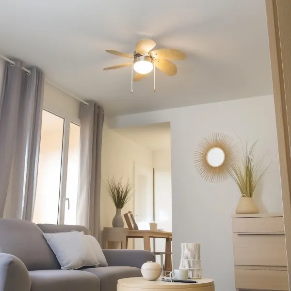 ZEVENTI - Stropný ventilátor FAMARA 1xE14/60W/230V béžová