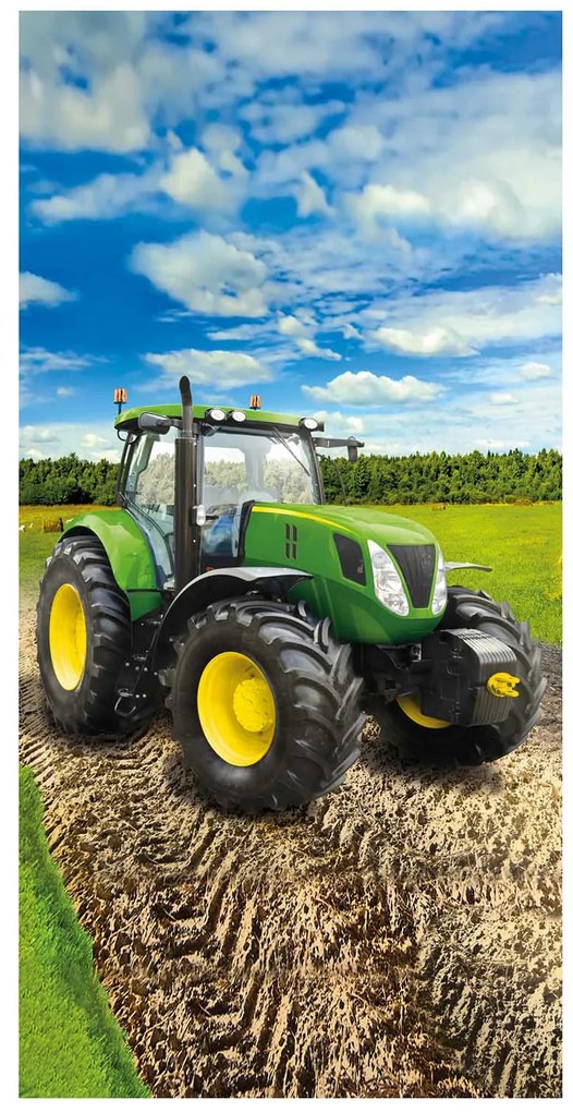 DETSKÝ BAVLNENÝ UTERÁK TRACTOR 70X140 CM VZOROVANÝ