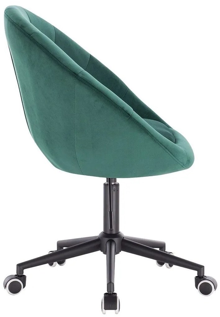 LuxuryForm DESIGN Kreslo VERA VELUR na čiernej podstave s kolieskami - zelené