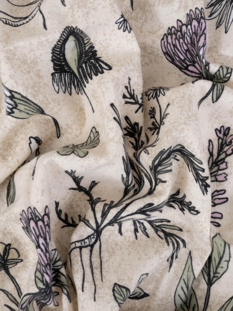Flanelová obliečka na vankúš 50 x 70 cm - Herbár