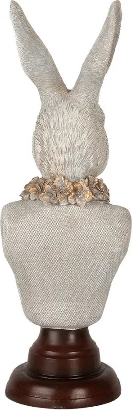 Dekorácia busta králičia žena v šedom obleku Rabbi bust - 13*12*39 cm