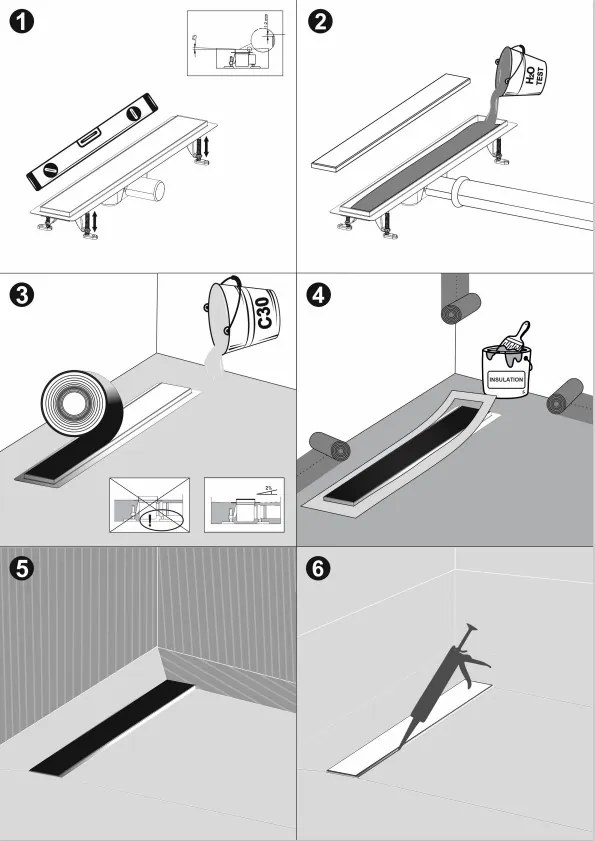 Cersanit Tako, lineárny odtokový žľab s obojstranným roštom 80cm, nerez, S907-010