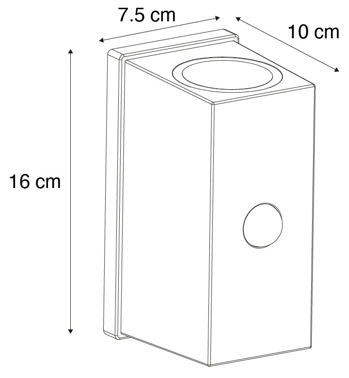 Nástenné svietidlo čierne so 4-krokovým senzorom magnetické vrátane LED nabíjateľné - Baleno