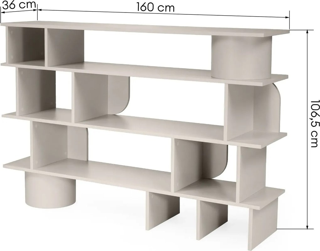 Nízká knihovna Rangali 160 cm kašmír