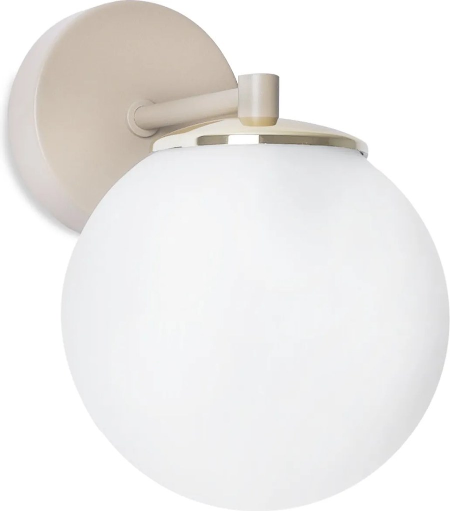 Nástenné svietidlo Florence 1, 1x biele sklenené tienidlo, be/g