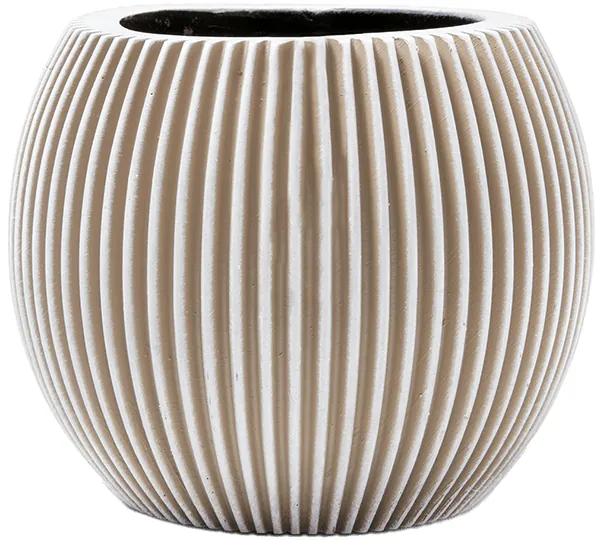 Kvetináč Capi Nature Groove Vase Ball biely 21x19 cm