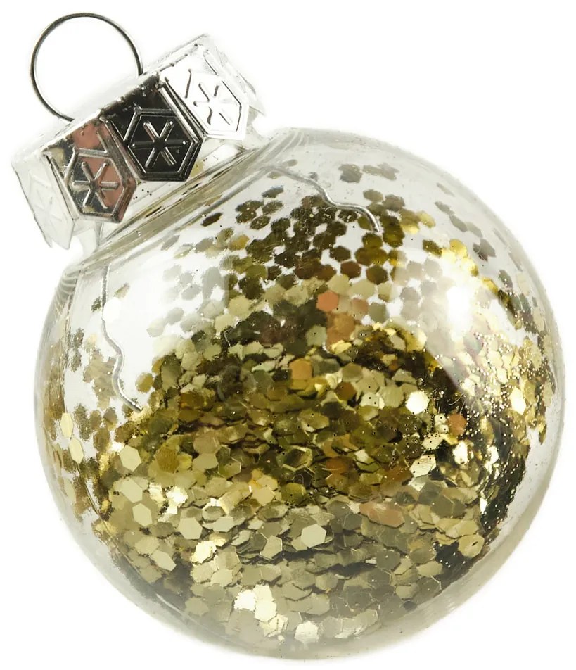 DECOLED Sada ozdob, prům. 6 cm, zlatá