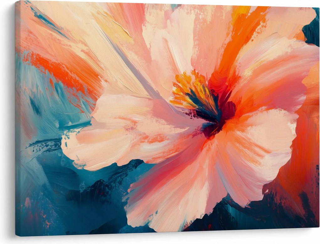 Obraz - Maľovaný kvet (70x50 cm)