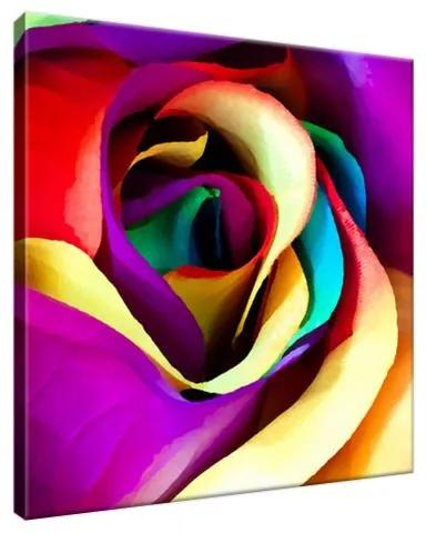 Obraz na plátne Farebná ruža 30x30cm 2137A_1AI