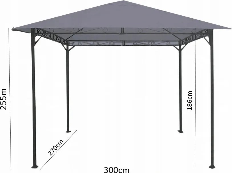 CH Sivý záhradný altánok Altana II 3 x 3 m