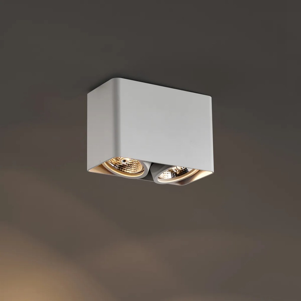 Dizajnový prisadený reflektor biely GU10 70 mm 2-svetelný otočný a naklápací - Vox