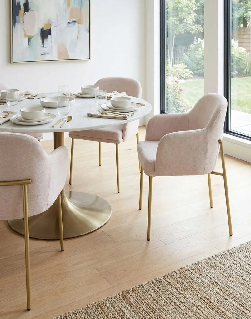 Stolička Zafiro Arm Gold s podrúčkami, béžová (S2441)