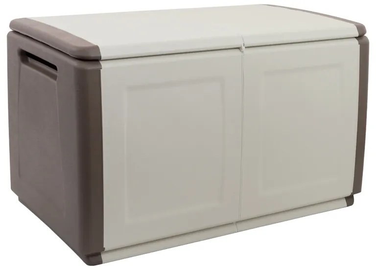 Plastový odkladací box s vekom, 960x570x530 mm, béžový