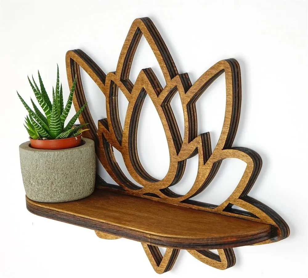 Polica v prírodnej farbe 33 cm Lotus – Kalune Design